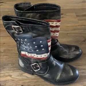 American Flag Biker Boots